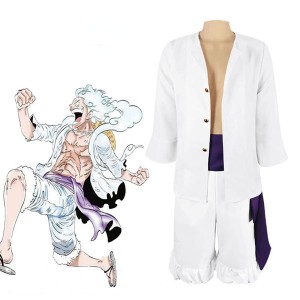 Anime One Piece Wano Country Luffy Gear 5 Nika White Cosplay Costumes