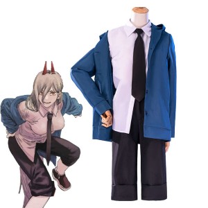 Anime Chainsaw Man Power Blue Cosplay Costume