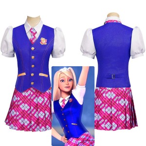 Barbie: Princess Charm School Delancy Devin Princess Hadley Uniform Cosplay Costumes