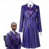 The Addams Family Wednesday Addams Purple Uniform Cosplay Costume