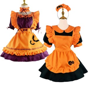 Halloween Party Pumpkin Maid Cosplay Costumes