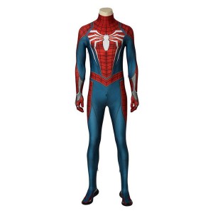 Spider-Man PS4 Peter Parker Spiderman Jumpsuit Cosplay Costume with Headgear and Sole