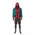 Movie Spider-Man: Into the Spider-Verse Miles Morales Spiderman Elastic Force Cosplay Costume Jumpsuit with Free Headgear, Coat, Pants and Belt