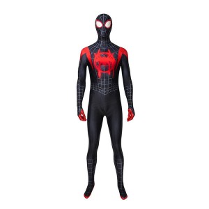 Movie Spider-Man: Into the Spider-Verse Miles Morales Spiderman Elastic Force Cosplay Costume Jumpsuit with Free Headgear