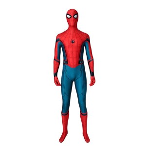 Movie Spider-Man: Far From Home Peter Parker Spiderman Jumpsuit Elastic Force Cosplay Costume with Headgear