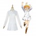 Anime The Promised Neverland Emma White Shirt Skirt Suit Cosplay Costume With Free Tattoo Sticker