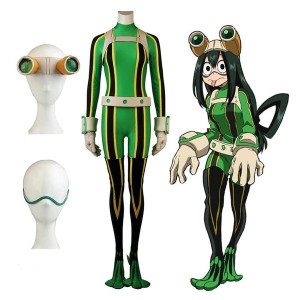 Anime My Hero Academia Tsuyu Asui Frog Combat Outfit Cosplay Costume