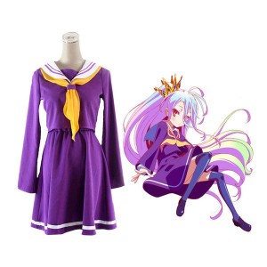 Anime No Game No Life Shiro Purple Uniform Cosplay Costume