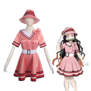 Anime Demon Slayer Kimetsu no Yaiba Nezuko Kamado Dress Cosplay Costume