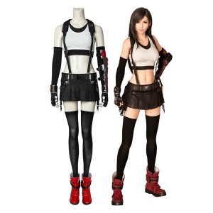 Game Final Fantasy VII Remake FF7 Tifa Lockhart Outfits Cosplay Costume