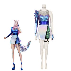 Game LOL KDA ALL OUT Ahri Fullset Cosplay Costume With Free Ears