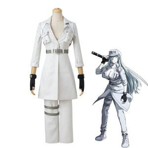 Anime Cells at Work! Black White Blood Cells Female Halloween Full Suit Cosplay Costume