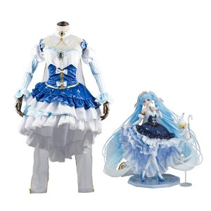 Vocaloid Hatsune Miku Snow Princess Dress Cosplay Costume