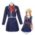 Anime SAO Sword Art Online Yuuki Asuna Uniforms Cosplay Costume