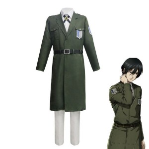 Anime Attack on Titan 4 Season Mikasa Ackerman Survey Corps Uniform Set Cosplay Costume