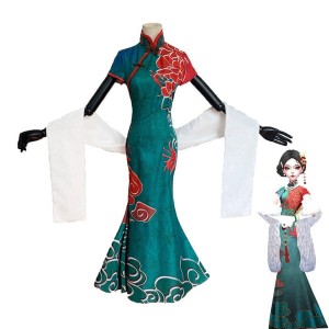 Game Identity V Crimson Michiko Thirteen Niang Green Cheongsam Dress Halloween Cosplay Costumes