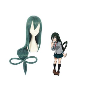 Anime My Hero Academia Tsuyu Asui Cosplay Wigs Long Green Wig