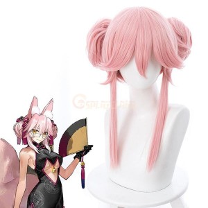 FGO Fate/Grand Order Tamamo no Mae Fox Secretary Cheongsam Su Daji Pink Cosplay Wigs