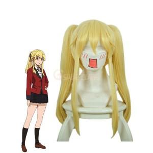 Anime Kakegurui Meari Saotome Mary Saotome Blonde Double Ponytail Synthetic Cosplay Wig