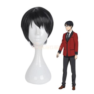 Anime Kakegurui Kaede Manyuda Short Black Men Cosplay Wigs