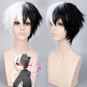 Anime Danganronpa: Trigger Happy Havoc Monokuma Black and White Bear Short Cosplay Wigs