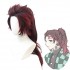 Anime Demon Slayer Kimetsu no Yaiba Tanjirou Kamado Long Ponytail Cosplay Wigs