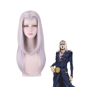 Anime JoJo's Bizarre Adventure Golden Wind Leone Abbacchio Long Gray Cosplay Wigs