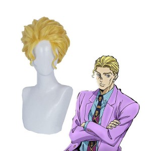 Anime JoJo's Bizarre Adventure Diamond is Unbreakable Yoshikage Kira Short Blond Cosplay Wigs