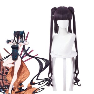 FGO Fate/Grand Order The Imperial Concubine Yang Yang Gui Fei Dark Purple Ponytail Cosplay Wig