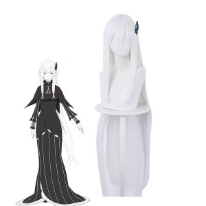 Anime Re:Zero Starting Life in Another World Echidna Witch of Greed Long Straight White Cosplay Wigs