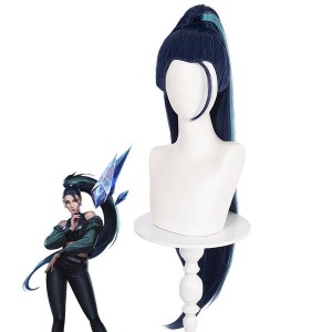 LOL KDA The Baddest Kaisa 100cm Long Blue Green Cosplay Wigs