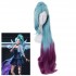 Game LOL KDA All Out Seraphine 100cm Long Green Gradient Purple Ponytail Cosplay Wigs