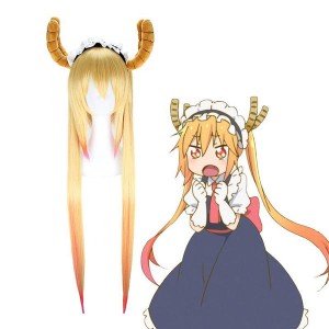 Anime Miss Kobayashis Dragon Maid Tohru Long Mixed Blonde Cosplay Wigs