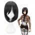 Anime Attack on Titan Mikasa Ackerman Short Black Cosplay Wigs