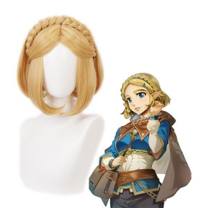 Game The Legend of Zelda Breath of the Wild Princess Zelda Short Blonde Cosplay Wigs