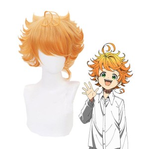 Anime The Promised Neverland Emma Short Orange Cosplay Wigs