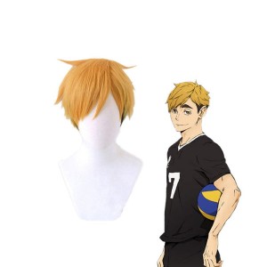 Anime Haikyuu Atsumu Miya Short Dark Yellow Cosplay Wigs