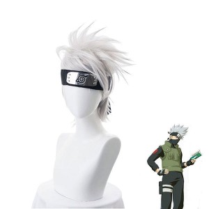 Anime Naruto Hatake Kakashi Short White Cosplay Wigs