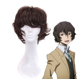 Anime Bungo Stray Dogs Osamu Dazai Short Brown Cosplay Wigs