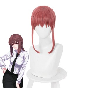 Anime Chainsaw Man Makima Bean Red Long Cosplay Wigs