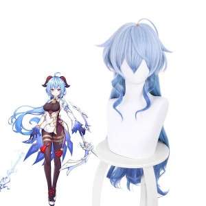 Game Genshin Impact Ganyu Blue Long Cosplay Wigs