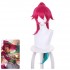 Game LOL Cafe Cutie Sivir Rose Red Gradient Green Long Ponytail Cosplay Wigs