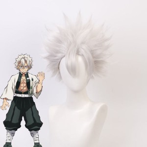 Anime Demon Slayer Kimetsu no Yaiba Shinazugawa Sanemi Cosplay Wigs