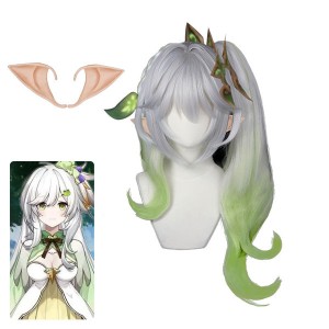 Game Genshin Impact Dendro Archon Kusanali Nahida Cosplay Wigs With Ear Props